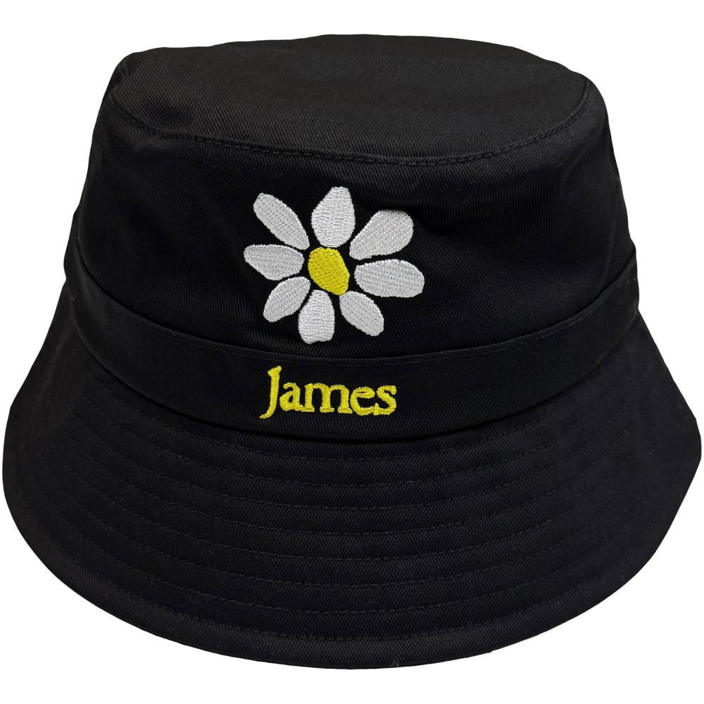 James - Yellow Logo White Daisy Eimer Hut - Schwarz
